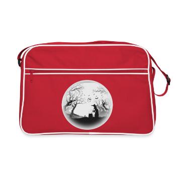 Silhouette de chaudron de la forêt hantée - Sac Retro - rouge/blanc - Devant