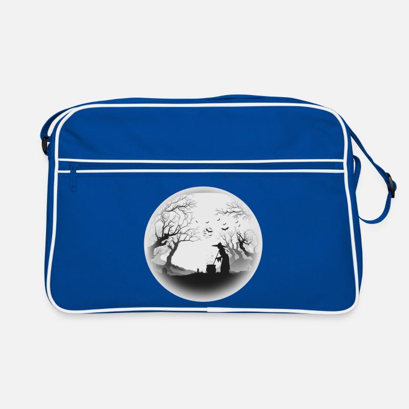 Haunted Forest Cauldron Silhouette Retro Bag