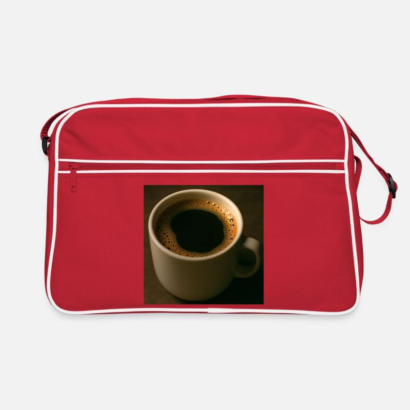 Eine Tasse schwarzer Kaffee Retro Tasche