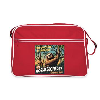International Sloth Day – Tag des Faultiers - Retro Bag - red/white - Front