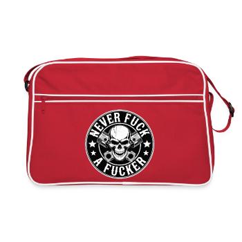 Ne jamais plaisanter avec le baiseur épique Biker badge Crâne - Sac Retro - rouge/blanc - Devant
