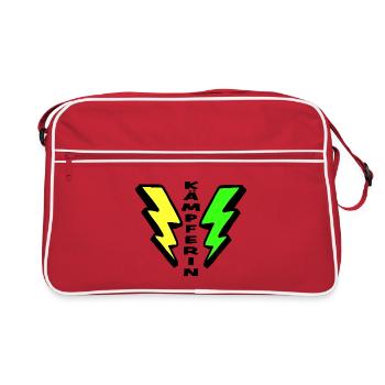 Glücksbringer: Kämpferin - Retro Tasche - Rot/Weiß - Vorne