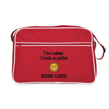 T'es comme l'école en été. Aucune classe - Sac Retro - rouge/blanc - Devant