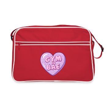 Gym Is Bae Bubble Heart Pastel Cartoon - Retro Bag - red/white - Front