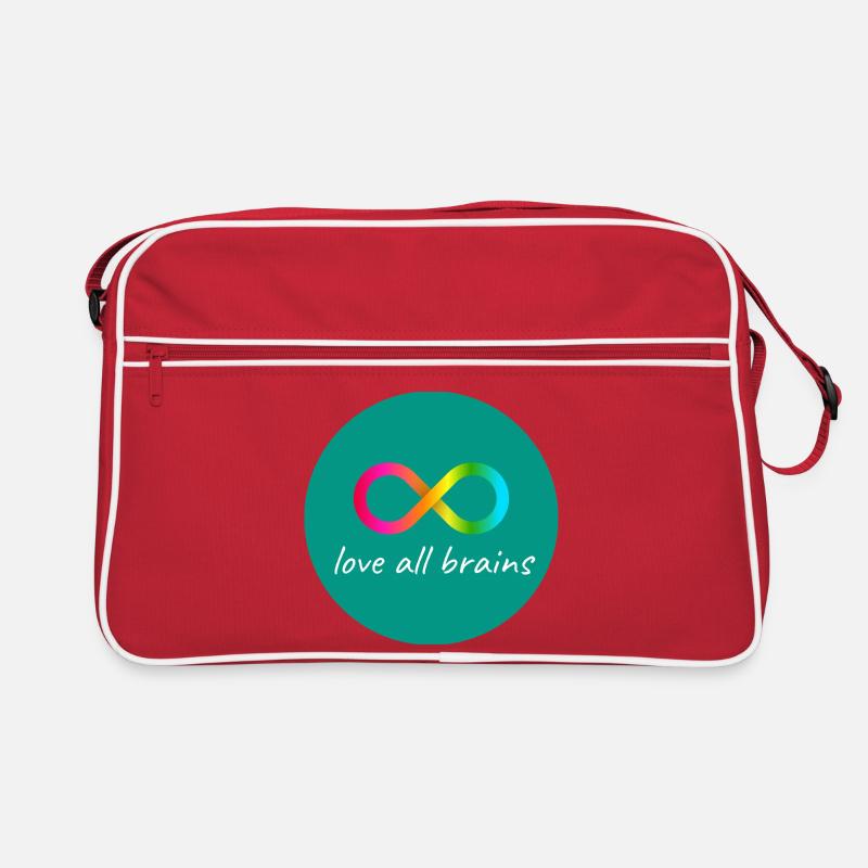 Love_all_brains - Retro Tasche - Rot/Weiß