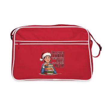 Die besten Lehrer lehren aus dem Herzen – Geschenk - Retro Tasche - Rot/Weiß - Vorne