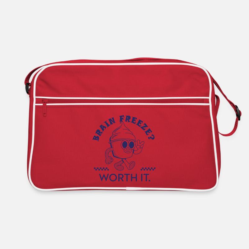 Brain Freeze Worth It – Lustiges Eiscreme Design - Retro Bag - red/white