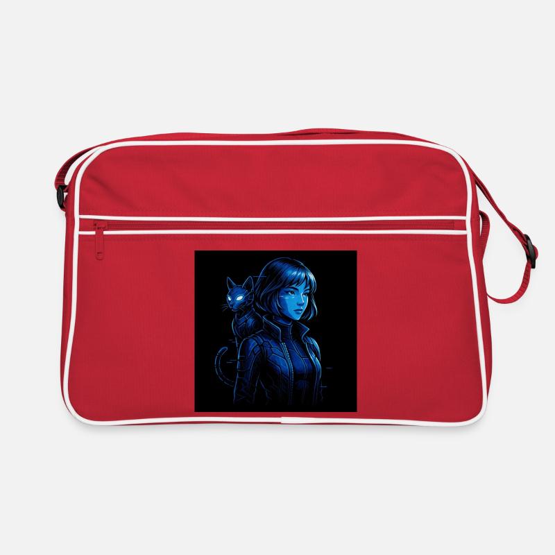 Chasseur de néons avec chat de compagnie Sac Retro