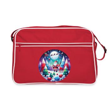 Geometric Christmas idyll Santa Elche - Retro Bag - red/white - Front