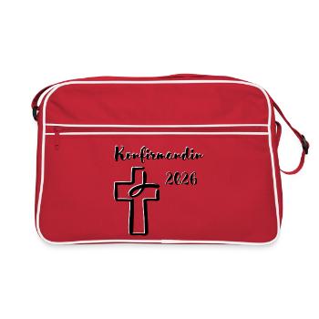 Confirmation 2026 Confirmation Cross and Fish - Retro Bag - red/white - Front