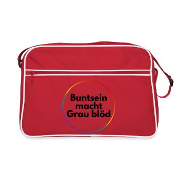 Être coloré rend le gris stupide - Sac Retro - rouge/blanc - Devant