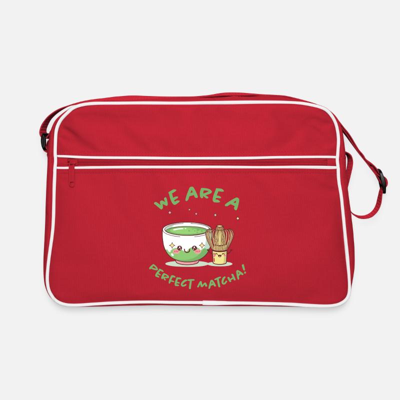 Perfekter Matcha Moment - Retro Tasche - Rot/Weiß