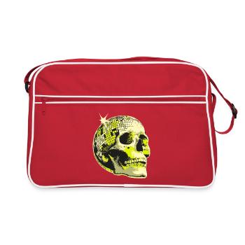 Neon Skull Disco Ball - Retro Bag - red/white - Front