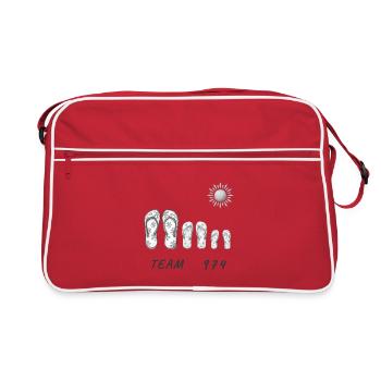 Team 974 Savates Soleil Grafische Zeichnung - Retro Tasche - Rot/Weiß - Vorne