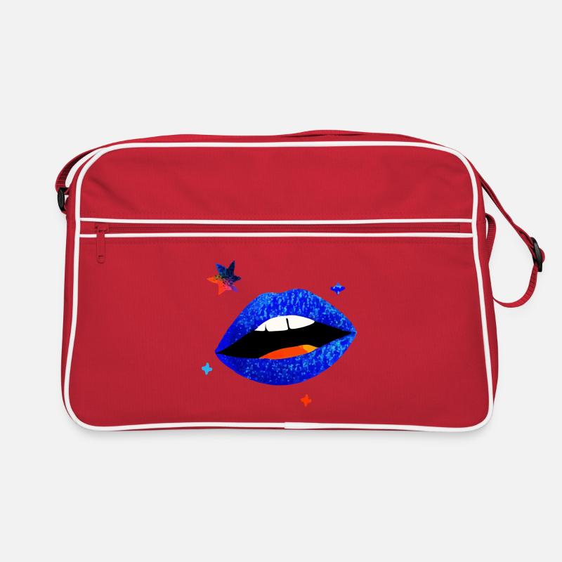 Pop à lèvres bleu électrique Sac Retro