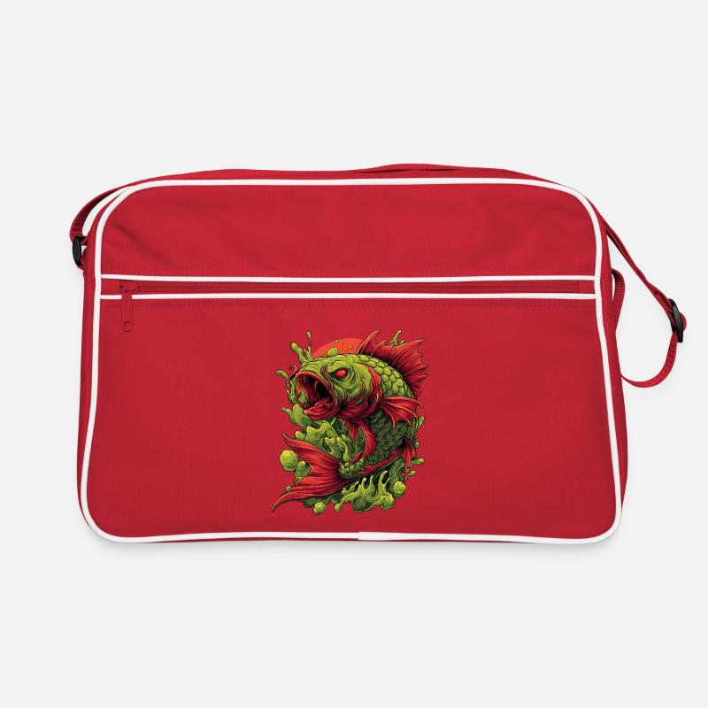 Smaragd-Koi-Wut-Spritzer Retro Tasche