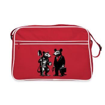 Rat ouvrier et rat de bureau - Sac Retro - rouge/blanc - Devant