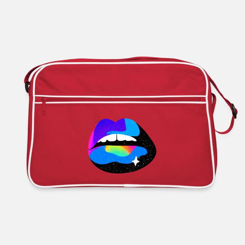 Kosmische Regenbogenlippen Retro Tasche