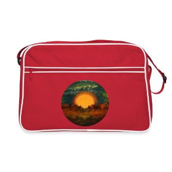 Cercle du soleil sur l’eau - Sac Retro - rouge/blanc - Devant