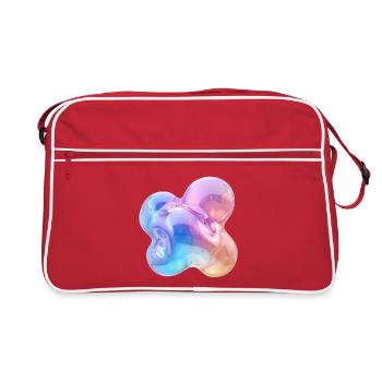Glossy Pastel Abstract Bubble Design - Retro Bag - red/white - Front