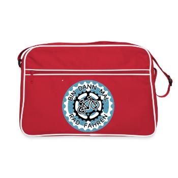 Bin dann mal Radfahren - Fahrrad Logo MTB Design - Retro Bag - red/white - Front