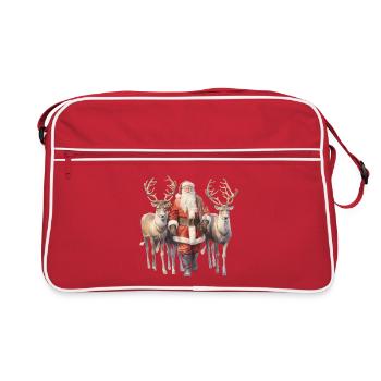 Santa Claus and Elegant Reins - Retro Bag - red/white - Front