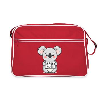 Cute Koala Free Hugs - Retro Bag - red/white - Front