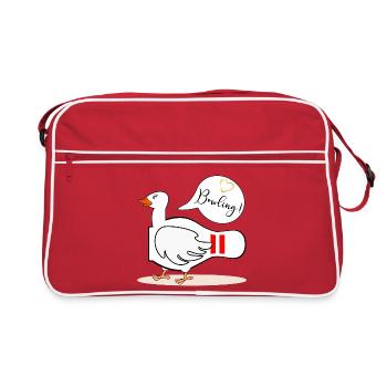 BOWLING LUSTIGE GANS - Retro Tasche - Rot/Weiß - Vorne
