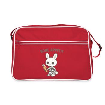 Bone Appetit Skeleton Bunny - Retro Bag - red/white - Front