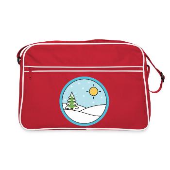 Winter landscape with snow and sun - Retro Bag - red/white - Front