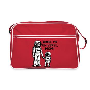 Kosmische Bindung Mutter und Kind - Retro Tasche - Rot/Weiß - Vorne