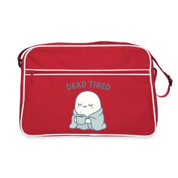 Dead Tired Ghost Cozy Mug - Retro Bag - red/white - Front