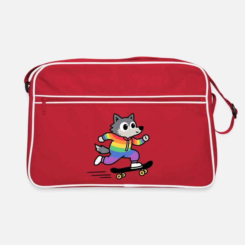 Rainbow Wolf Skate Retro Bag