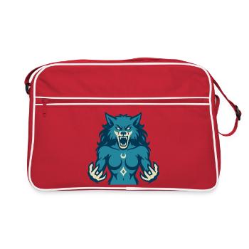Mondwolf Kraftdesign - Retro Tasche - Rot/Weiß - Vorne