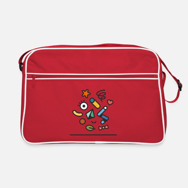 Doodle coloré abstrait Joyeux Sac Retro