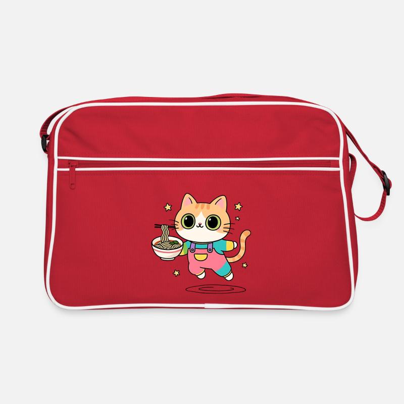 Cat Multicolor Ramen Schüssel Retro Tasche