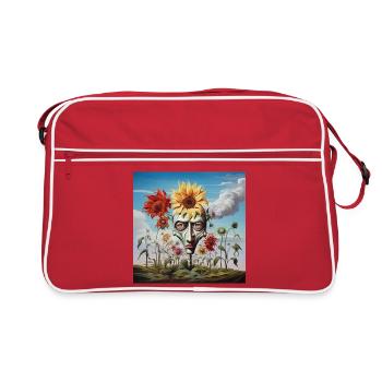 Surreal Sun Head Face - Retro Bag - red/white - Front
