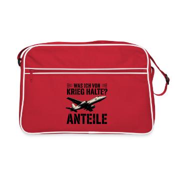 What I think of war, shares - war profit - Retro Bag - red/white - Front