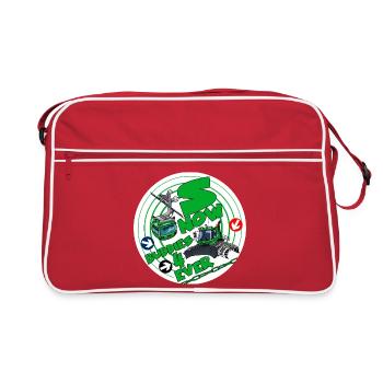 1423-SNOW_BUDDIES_4_EVER_groen-letters - Retro Bag - red/white - Front