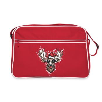 Deer Christmas Funny - Retro Bag - red/white - Front