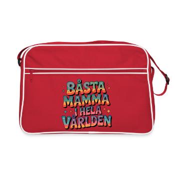 Best mom in the whole world - Retro Bag - red/white - Front