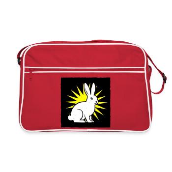 Cool bunny in punk rock & pop art style - Retro Bag - red/white - Front