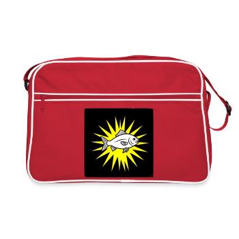 Cool fish in punk rock & pop art style - Retro Bag - red/white - Front