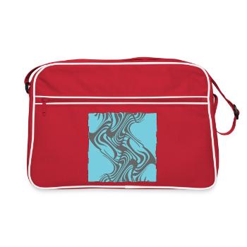 Zebra Pattern Cyan - Retro Bag - red/white - Front
