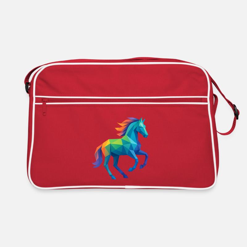 Cheval Coloré Low-Poly - Equitation Sac Retro