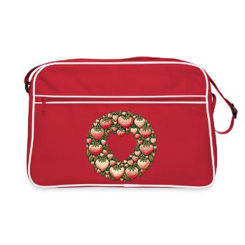 Strawberry Heart Wreath - Retro Bag - red/white - Front