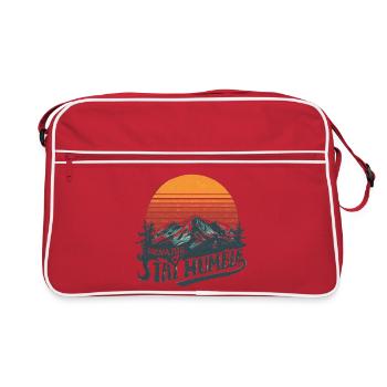 Dream Big Stay Humble Mountain - Retro Tasche - Rot/Weiß - Vorne