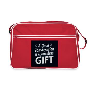 A Good Conversation is a Precious Gift - Retro Bag - red/white - Front