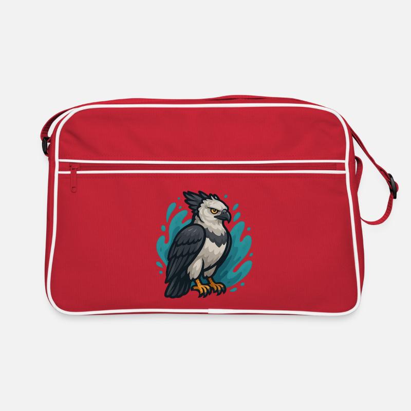 Harpy eagle with turquoise spray Retro Bag