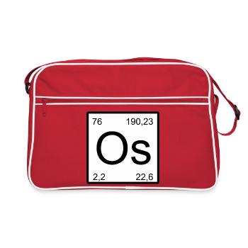 Osmium symbol in periodic table style - Retro Bag - red/white - Front